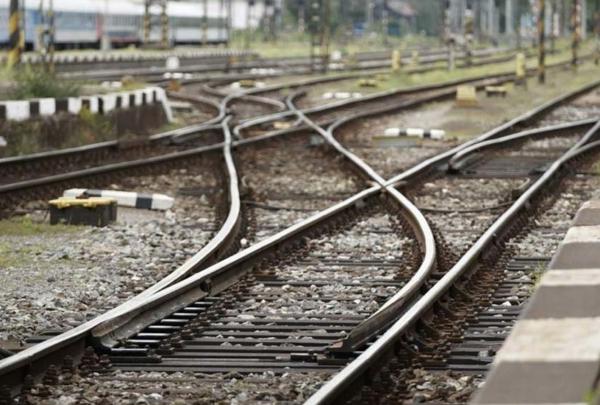 Tracks in rail yard